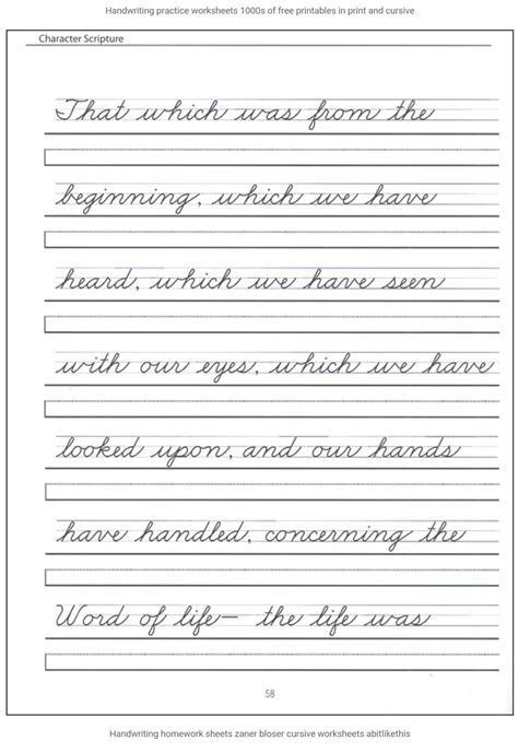 Cursive Writing Practice Sheets Printable | Cursive handwriting worksheets, Cursive writing ...