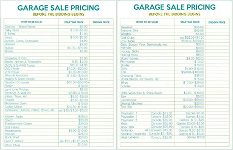 How to Host the Perfect Garage Sale Printable Set | Yard sale printables, Garage sale pricing ...