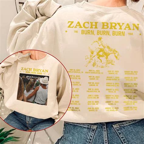 Zach Bryan Burn Burn Burn Tour 2023 Retro Shirt, Zach Bryan Tour Merch 2023, Double Sided T-Shirt