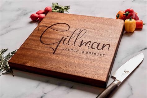 Cutting Board Personalized - Minimalist Custom Engraved Cutting Board