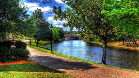 Beautiful park by the river wallpaper - Nature wallpapers - #44490