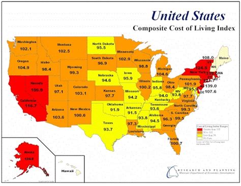 Cost Of Living By State Map Printable Map - Bank2home.com