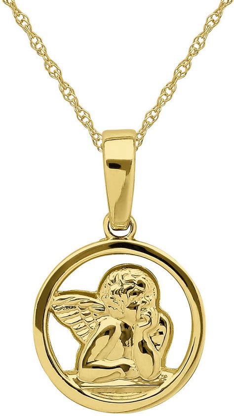 JCPenney FINE JEWELRY Infinite Gold 14K Yellow Gold Angel Pendant Necklace - ShopStyle