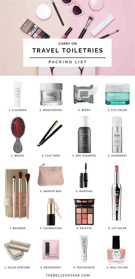 Travel Toiletries Packing List | Makeup bags travel, Packing tips for travel, Packing list for ...