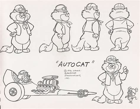 Hanna-Barbera's Autocat model sheet, 1970 | Cartoon character design ...