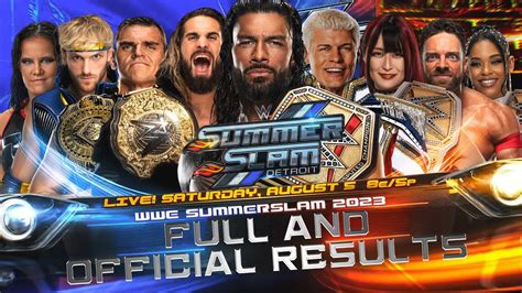 Full WWE SummerSlam 2023 Results - YouTube