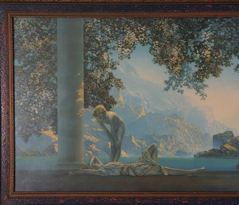 DAYBREAK Maxfield Parrish Print Original Frame Antique - Paintings