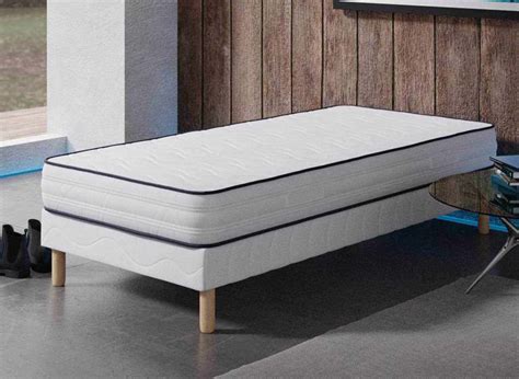 Confort ensemble sommier matelas 20 cm 90x190 matelas sommier 90 190 h20cm