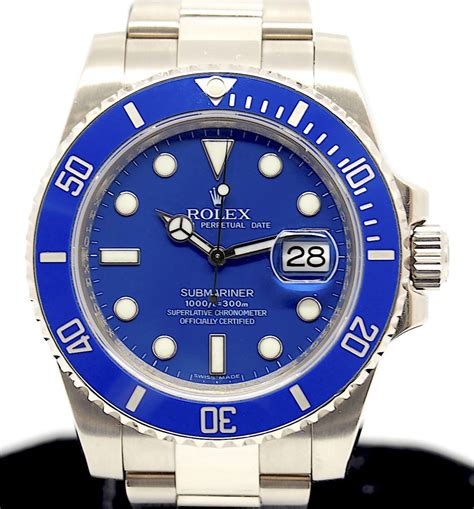 Rolex 18K White Gold Submariner "Smurf" Ref 116619LB | GR Luxury-Singapore Rolex Reliable Watch ...