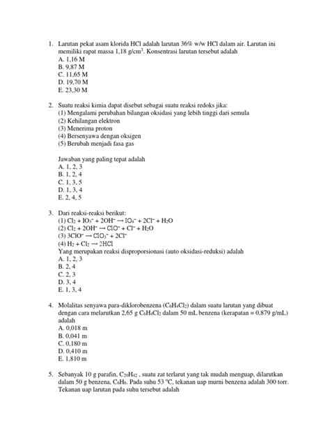 Larutan Pekat Asam Klorida HCL Adalah Larutan 36 | PDF