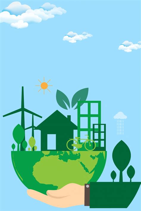 Green Energy Saving And Environmental Protection H5 Layered Background Wallpaper Image For Free ...