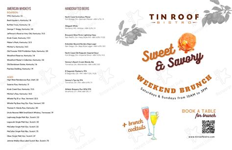 Menu at Tin Roof Bistro pub & bar, Manhattan Beach