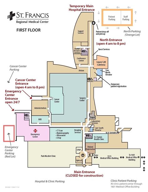 St. Francis Construction Floor Map and Parking | St. Francis Regional ...