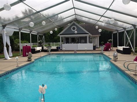 Clear Top Frame Tent Over Pool | Party tent rentals, Tent rentals, Party tent