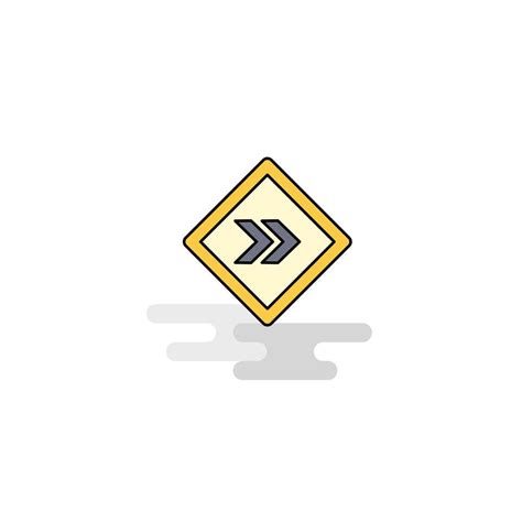 Flat Right arrow road sign Icon Vector 14196705 Vector Art at Vecteezy