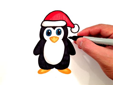 Christmas Penguin Drawing at GetDrawings | Free download