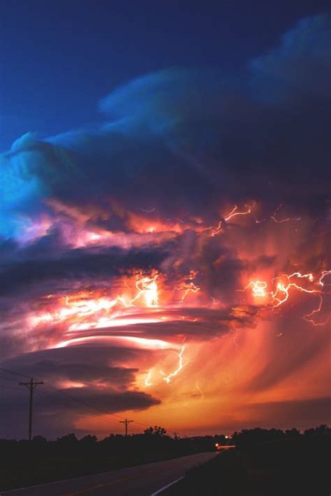 BlazePress — Lightning storm during sunset.