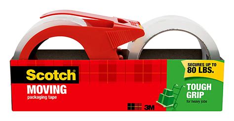 Scotch Tough Grip Moving Packing Tape 3 Core 1.88 x 38.2 Yd. Clear Pack Of 2 - Office Depot