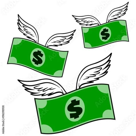 Flying Money - A vector cartoon illustration of a Flying Money concept. Stock Vector | Adobe Stock