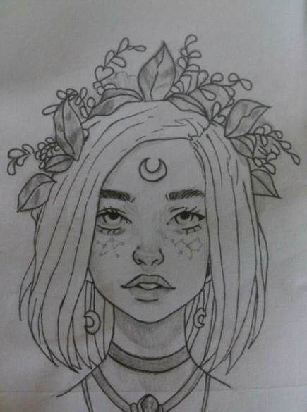 Nature girl drawing 16 trendy ideas | Рисунки, Рисовать, Рисунки лица