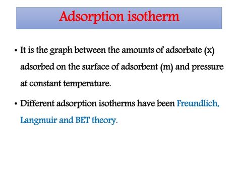 Adsorption isotherms