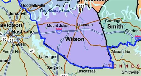 Map Of Wilson County Tn - Jenn Robena