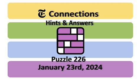 ‘NYT Connections’ Answers Today 226 January 23rd, 2024 – Hints and Solutions (1/23/24 ...