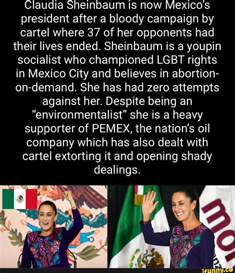 Claudia Sheinbaum is now Mexicos president after a bloody campaign by cartel where 37 of her ...