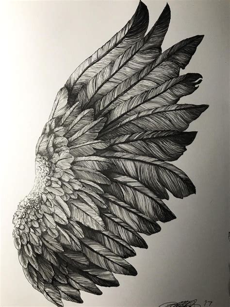 Realistic Angel Feather Drawing - ANGEL PAINTING IDEAS