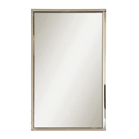 Style Selections 30-in L x 18-in W Polished Stainless Steel Polished Wall Mirror at Lowes.com