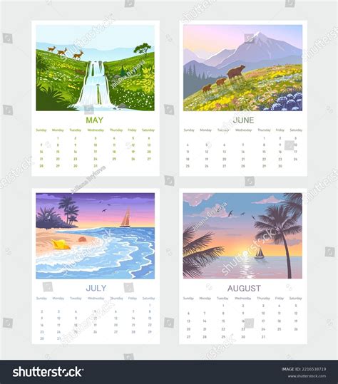 Calendar 2023 Amazing Nature Animals Set Stock Vector (Royalty Free) 2216538719 | Shutterstock