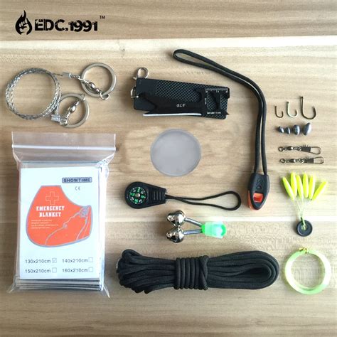 Aliexpress.com : Buy EDC.1991 14 in1 Outdoor Camping Survival Kit Paracord 550 With Knife and ...