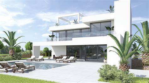 Luxury villa with 4 bedrooms - stunning design with panoramic golf and sea views. | Contemporary ...