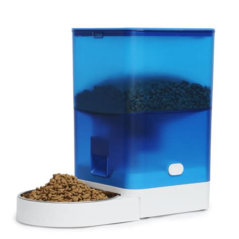 U.S. Solid 4L Blue Automatic Cat Feeder Pet Food Dispenser with Stainless Steel Bowl - Walmart.com