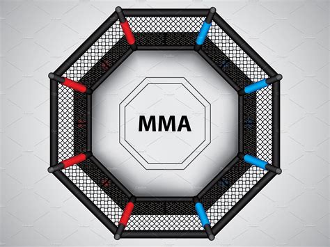 MMA octagon cage | Illustrations ~ Creative Market