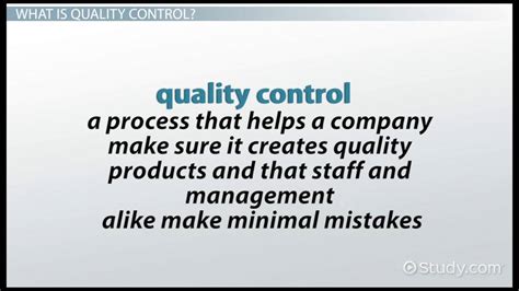 Four Types of Quality Control - Video & Lesson Transcript | Study.com