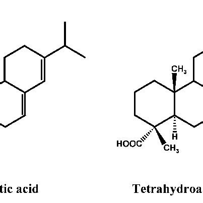 Chemical structures of abietic acid and tetrahydroabietic acid. | Download Scientific Diagram