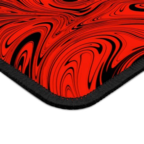 Black & Red Swirl Mouse Pad Red Marble Mouse Pad Trendy Mouse | Etsy