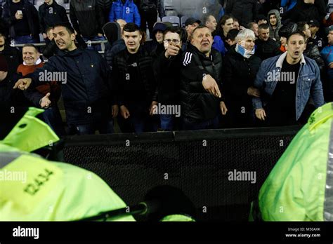 Crowd trouble after the FA Cup Fifth Round match between Wigan Athletic and Manchester City at ...