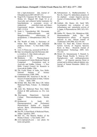 EVALUATION OF ANTI HYPERLIPIDEMIC ACTIVITY OF MEDICINAL PLANT, ARGYREIA ...