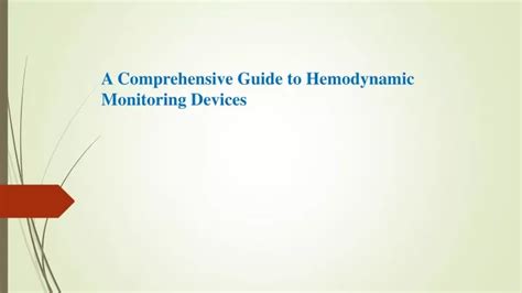 PPT - Hemodynamic Monitoring Devices Marketppt PowerPoint Presentation ...