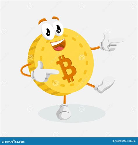 Bitcoin Logo Mascot Hi Pose Stock Vector - Illustration of drawing ...