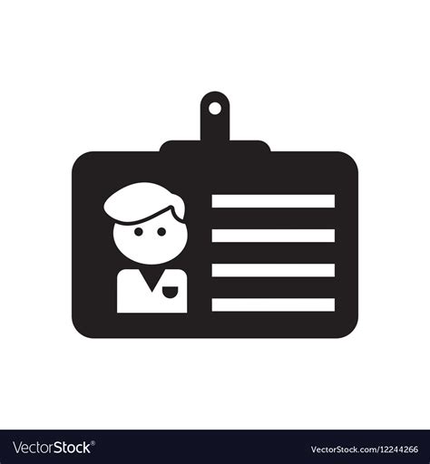 Flat icon in black and white employee badge Vector Image