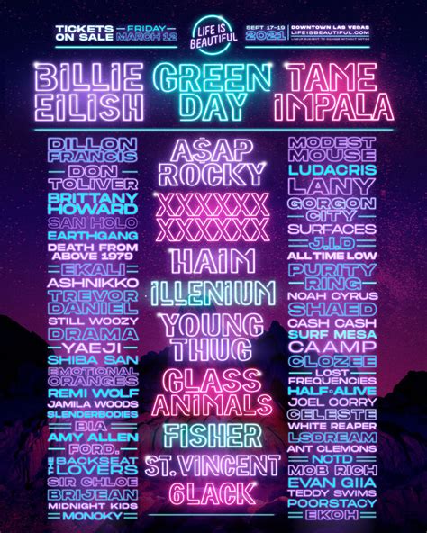 Life Is Beautiful Returns For 2021 With Billie Eilish, Green Day, Tame Impala