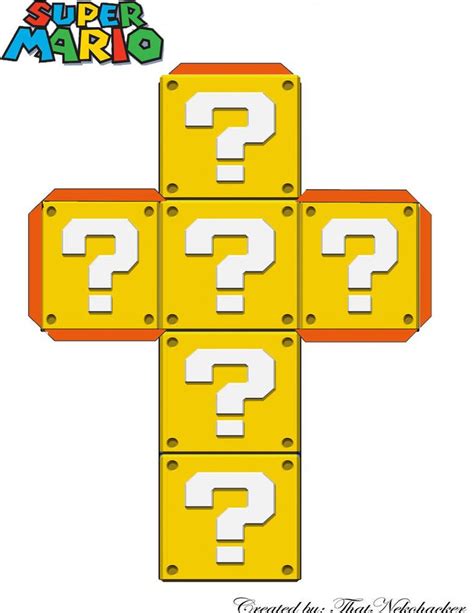 Mario Question Block Paper Craft Template by ThatNekohacker | Super ...