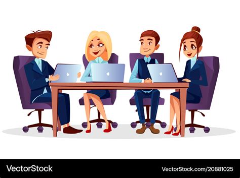 Cartoon business meeting conference Royalty Free Vector