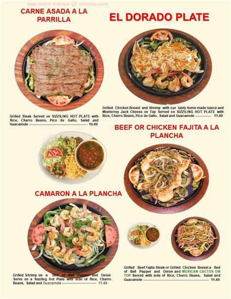 Menu at El Dorado Restaurant, Kingsville