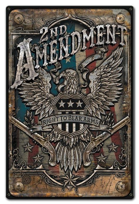 United States 2nd Amendment 18 x 12 Patriotic Art on metal | Etsy