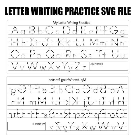 Letter Writing Practice SVG File Alphabet Tracing Svg File - Etsy