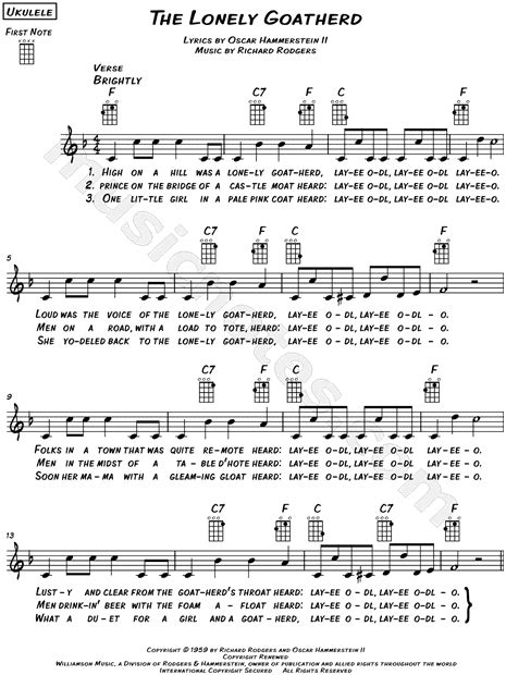 "The Lonely Goatherd" from 'The Sound of Music' Sheet Music (Leadsheet) in F Major - Download ...